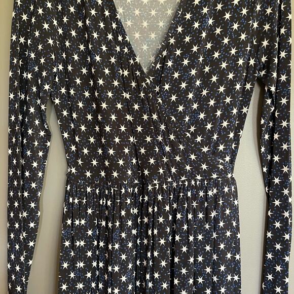 STINE GOYA ALINA JERSEY DRESS in STARS Black Blue White Size XS Long Sleeve Midi - Picture 11 of 16